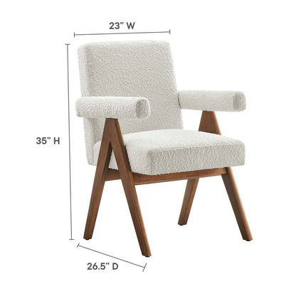 Modway - Lyra Boucle Fabric Dining Room Chair Set of 2 by Modway  Bar and Dining Dining Chairs White - EEI-6506-IVO