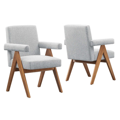 Modway Outlet Lyra Fabric Dining Room Chair Set of 2 by Modway  Bar and Dining Furniture Light Gray Fabric - EEI-6507-HLG
