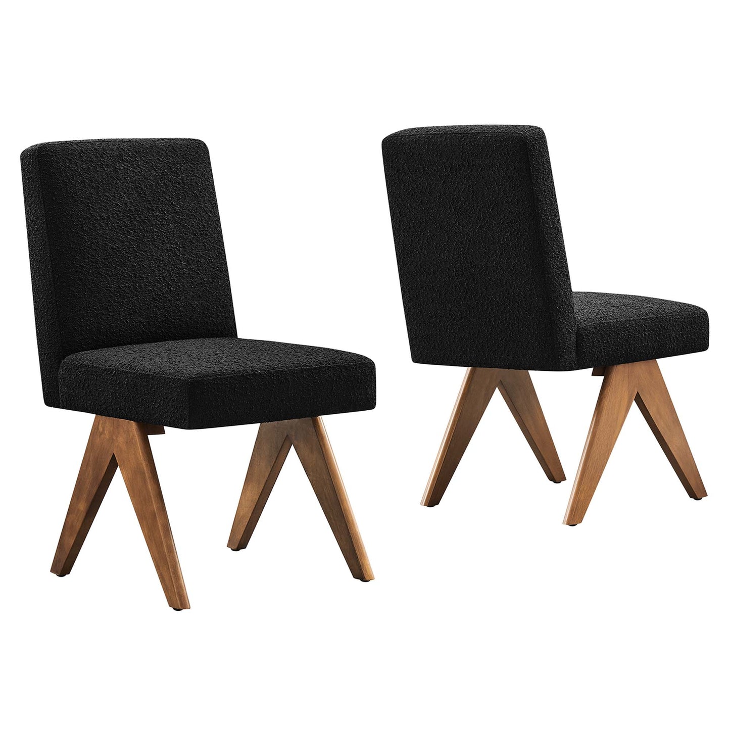 Modway Outlet Lyra Boucle Fabric Dining Room Side Chair Set of 2 by Modway  Bar and Dining Furniture Black - EEI-6508-BLK