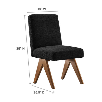 Modway Outlet Lyra Boucle Fabric Dining Room Side Chair Set of 2 by Modway  Bar and Dining Furniture Black - EEI-6508-BLK