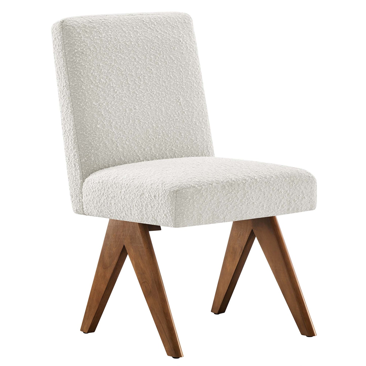 Modway - Lyra Boucle Fabric Dining Room Side Chair Set of 2 by Modway  Bar and Dining Dining Chairs White - EEI-6508-IVO