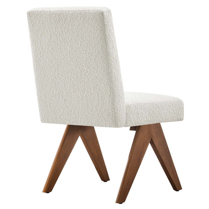 Modway - Lyra Boucle Fabric Dining Room Side Chair Set of 2 by Modway  Bar and Dining Dining Chairs White - EEI-6508-IVO