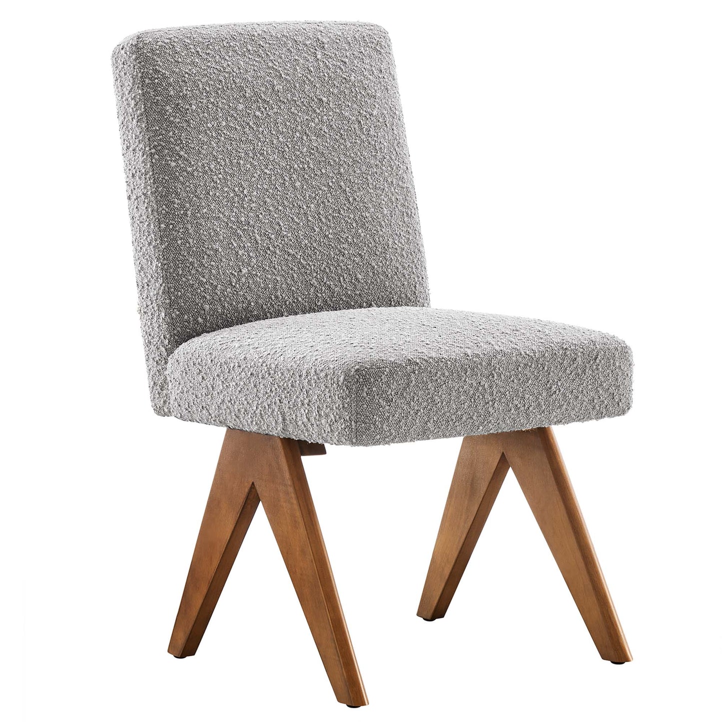 Modway Outlet Lyra Boucle Fabric Dining Room Side Chair Set of 2 by Modway  Bar and Dining Furniture Light Gray - EEI-6508-LGR