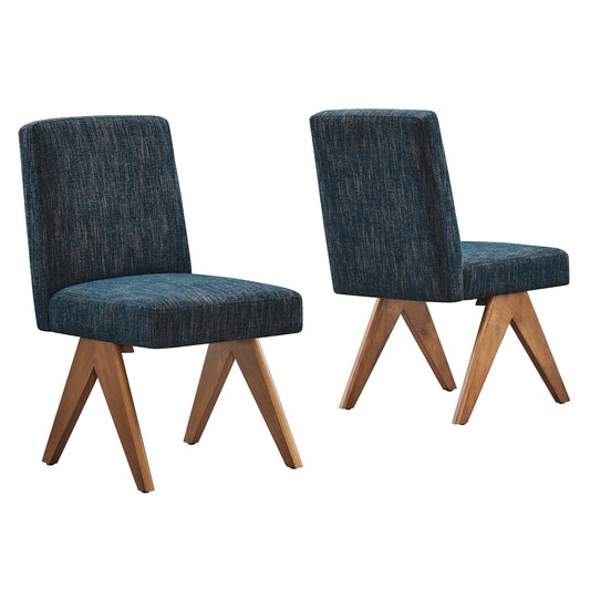 Modway Outlet Lyra Fabric Dining Room Side Chair Set of 2 by Modway  Bar and Dining Furniture Azure Fabric - EEI-6509-HEA
