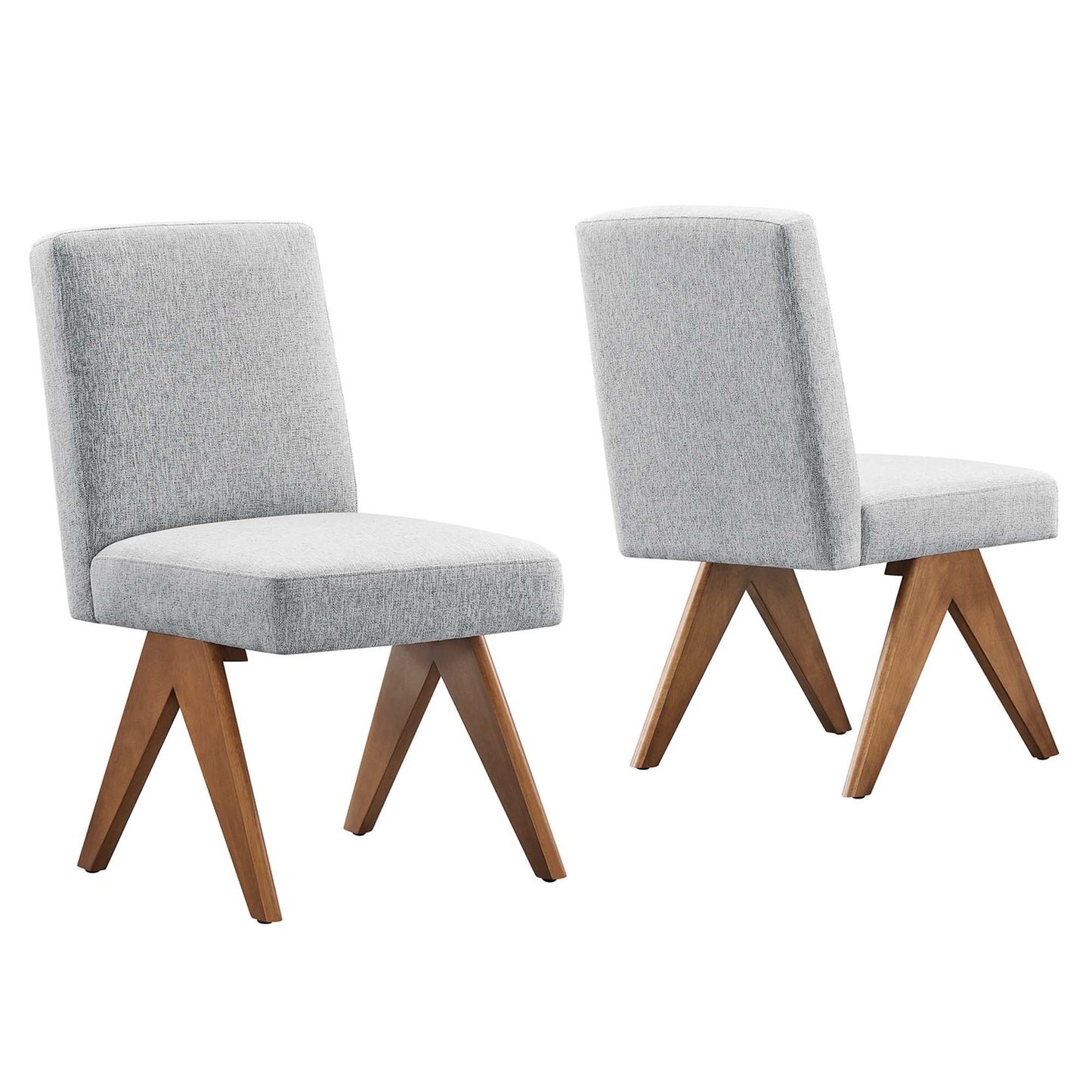 Modway Outlet Lyra Fabric Dining Room Side Chair Set of 2 by Modway  Bar and Dining Furniture Light Gray Fabric - EEI-6509-HLG