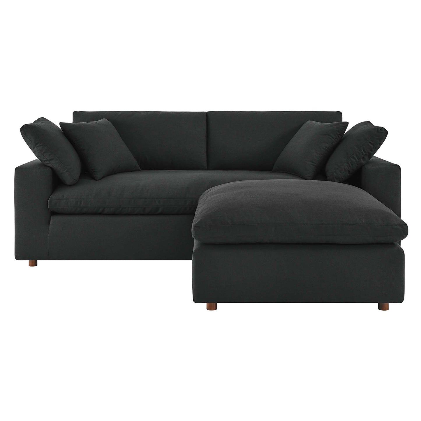 Modway Outlet Commix Down Filled Overstuffed Sectional Sofa by Modway  Living Room Furniture Black - EEI-6510-BLK