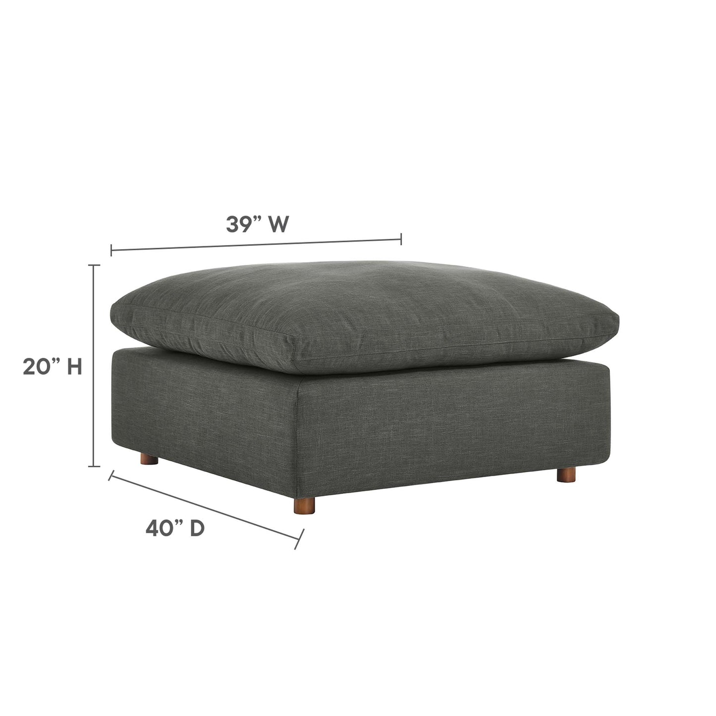 Modway Outlet Commix Down Filled Overstuffed Sectional Sofa by Modway  Living Room Furniture Gray - EEI-6510-GRY