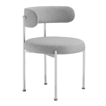 Modway Outlet Albie Fabric Dining Chairs Set of 2 by Modway  Bar and Dining Furniture Gray Silver - EEI-6517-GRY-SLV
