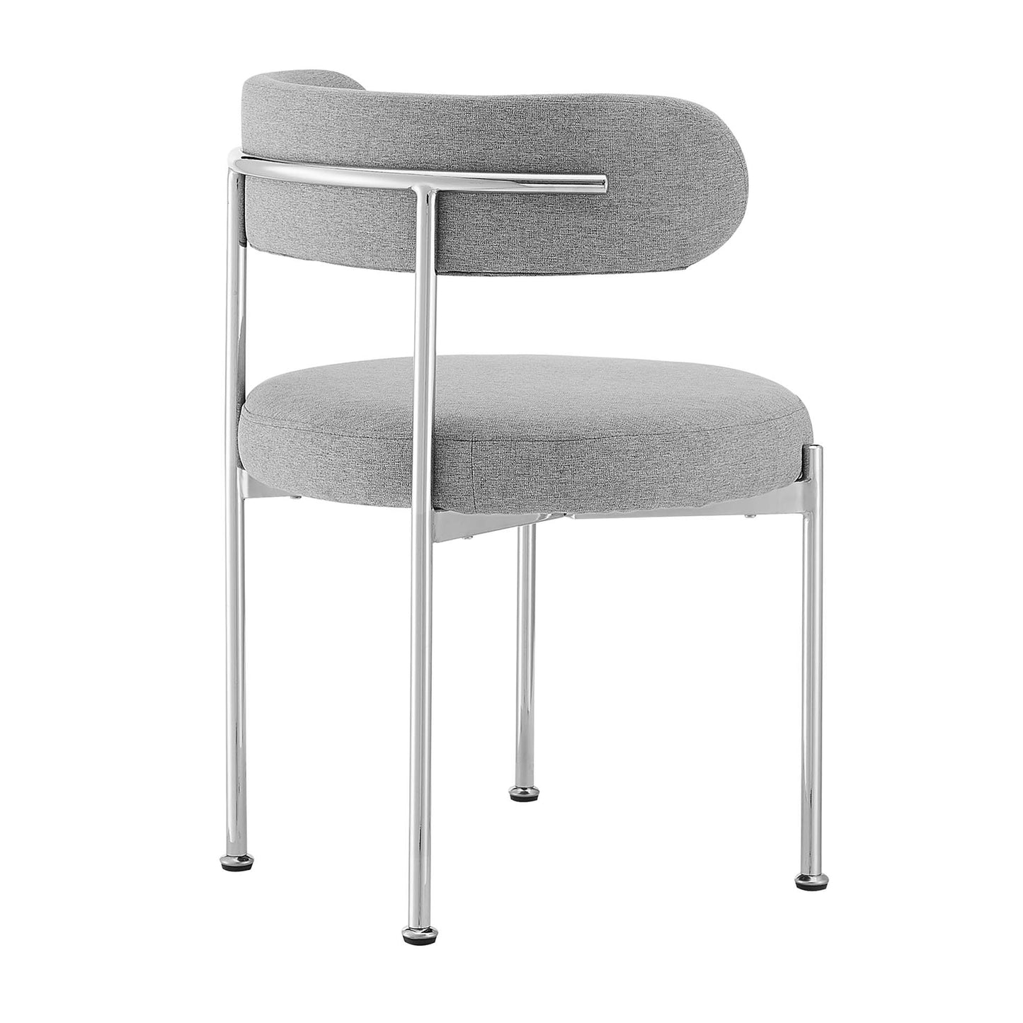 Modway Outlet Albie Fabric Dining Chairs Set of 2 by Modway  Bar and Dining Furniture Gray Silver - EEI-6517-GRY-SLV