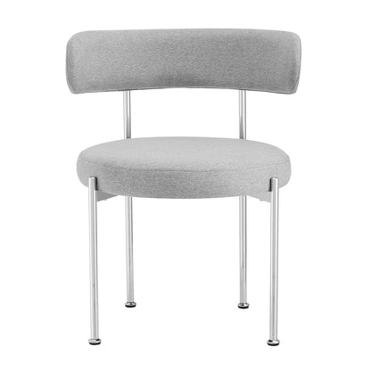 Modway Outlet Albie Fabric Dining Chairs Set of 2 by Modway  Bar and Dining Furniture Gray Silver - EEI-6517-GRY-SLV