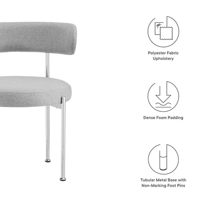 Modway Outlet Albie Fabric Dining Chairs Set of 2 by Modway  Bar and Dining Furniture Gray Silver - EEI-6517-GRY-SLV