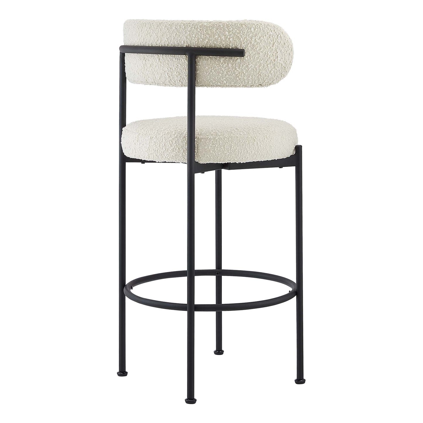 Modway - Albie Boucle Fabric Bar Stools Set of 2 by Modway  Bar and Dining Bar and Counter Stools White - EEI-6520-IVO-BLK