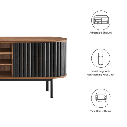 Modway - Fortitude 71" TV Stand by Modway  Living Room Decor Black - EEI-6522-WAL-BLK