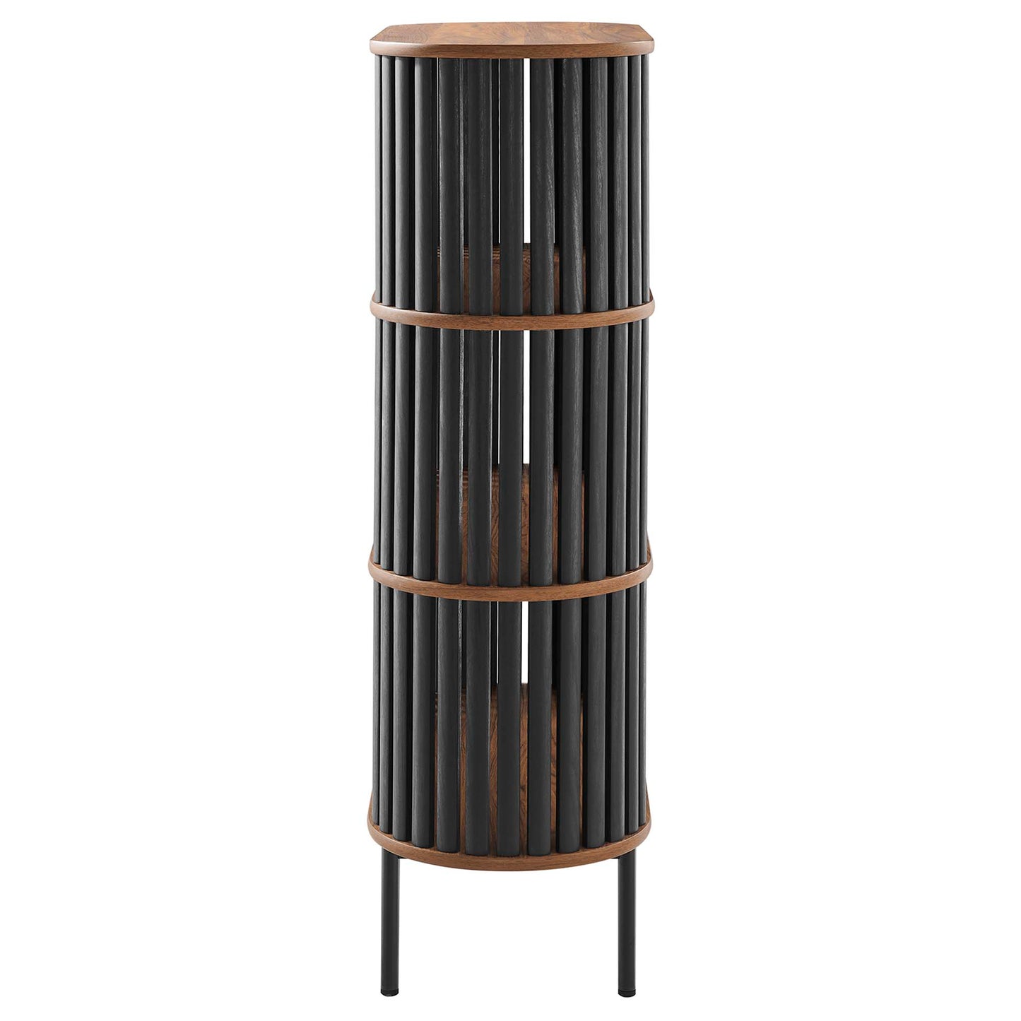 Modway - Fortitude Three Tier Display Cabinet by Modway  Living Room Decor Black - EEI-6524-WAL-BLK