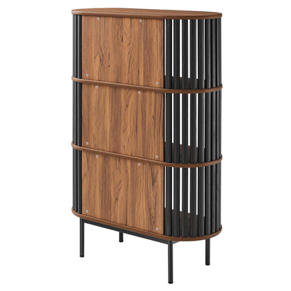 Modway - Fortitude Three Tier Display Cabinet by Modway  Living Room Decor Black - EEI-6524-WAL-BLK