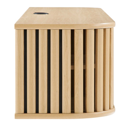 Modway - Fortitude 63" Wall-Mounted TV Stand by Modway  Living Room Decor Brown - EEI-6528-OAK