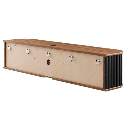 Modway - Fortitude 63" Wall-Mounted TV Stand by Modway  Living Room Decor Black - EEI-6528-WAL-BLK