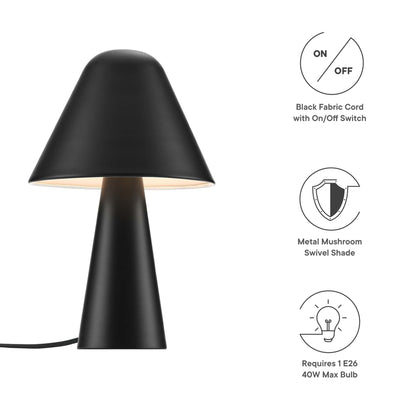 Modway Outlet Jovial Metal Mushroom Table Lamp by Modway  Lighting Lighting Black - EEI-6529-BLK