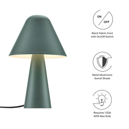 Modway Outlet Jovial Metal Mushroom Table Lamp by Modway  Lighting Lighting Green - EEI-6529-GRN