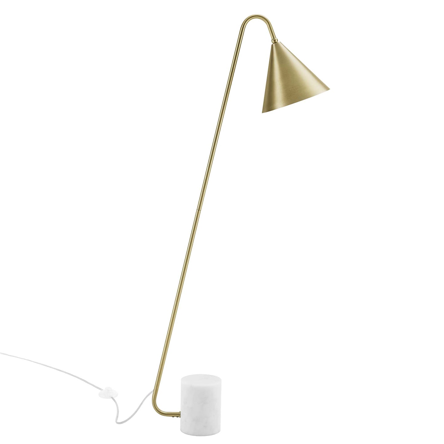 Modway Outlet Ayla Marble Base Floor Lamp by Modway  Lighting Lighting Satin Brass - EEI-6531-SBR