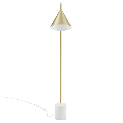 Modway Outlet Ayla Marble Base Floor Lamp by Modway  Lighting Lighting Satin Brass - EEI-6531-SBR