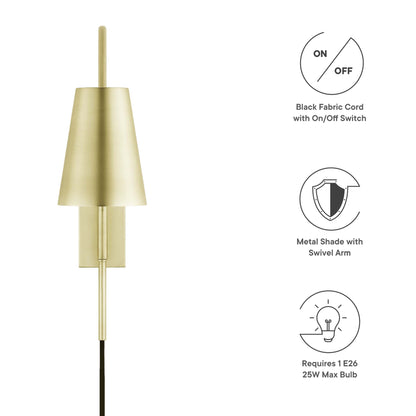 Modway Outlet Faye Metal Wall Sconce by Modway  Lighting Lighting Satin Brass - EEI-6532-SBR