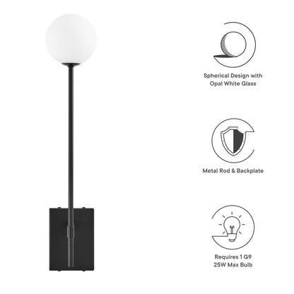 Modway Outlet Riva White Globe Wall Sconce by Modway  Lighting Lighting Black - EEI-6533-BLK
