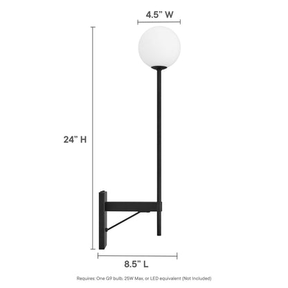 Modway Outlet Riva White Globe Wall Sconce by Modway  Lighting Lighting Black - EEI-6533-BLK