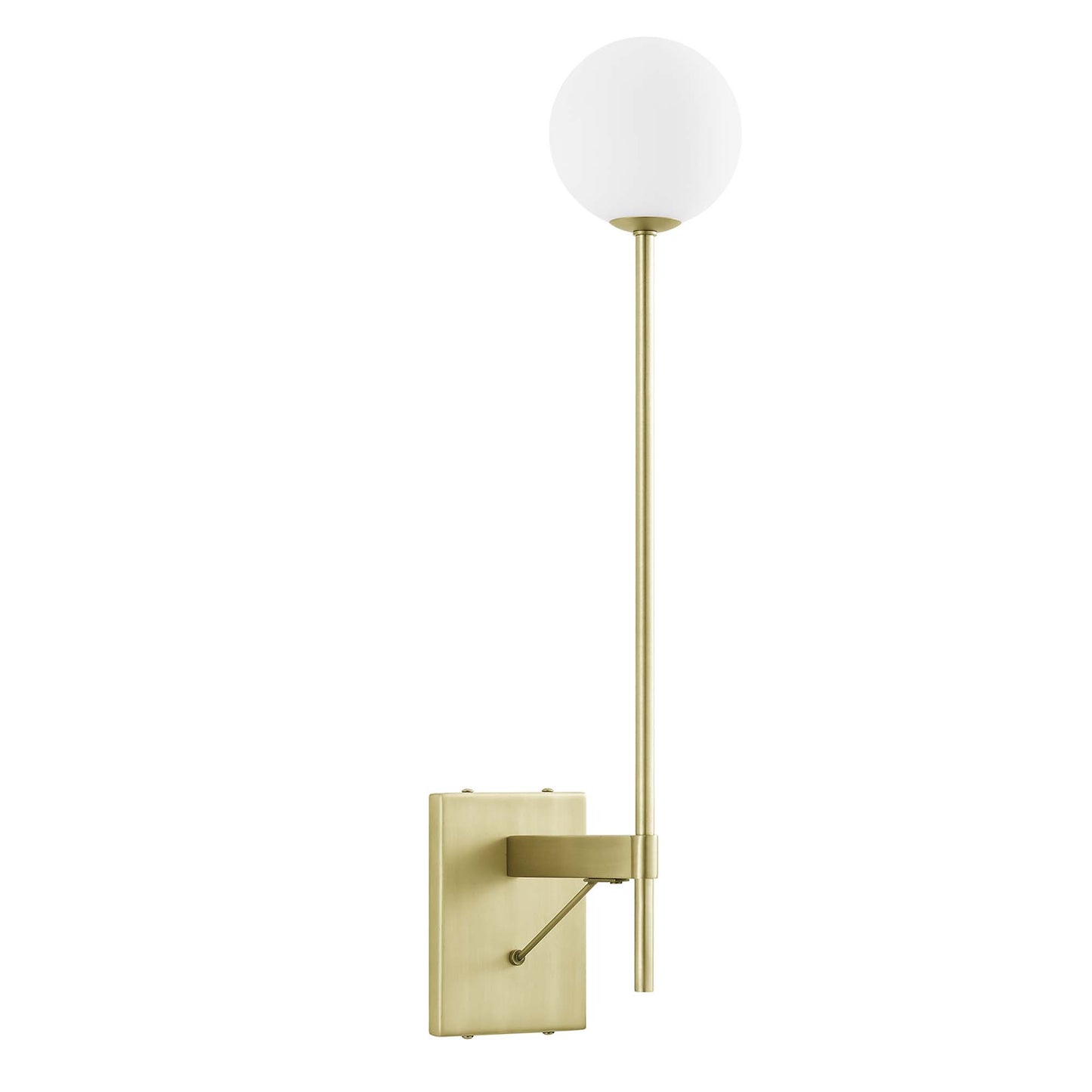 Modway Outlet Riva White Globe Wall Sconce by Modway  Lighting Lighting Satin Brass - EEI-6533-SBR