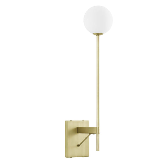 Modway Outlet Riva White Globe Wall Sconce by Modway  Lighting Lighting Satin Brass - EEI-6533-SBR