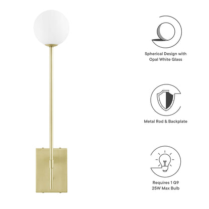 Modway Outlet Riva White Globe Wall Sconce by Modway  Lighting Lighting Satin Brass - EEI-6533-SBR