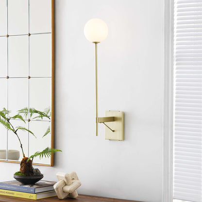 Modway Outlet Riva White Globe Wall Sconce by Modway  Lighting Lighting Satin Brass - EEI-6533-SBR