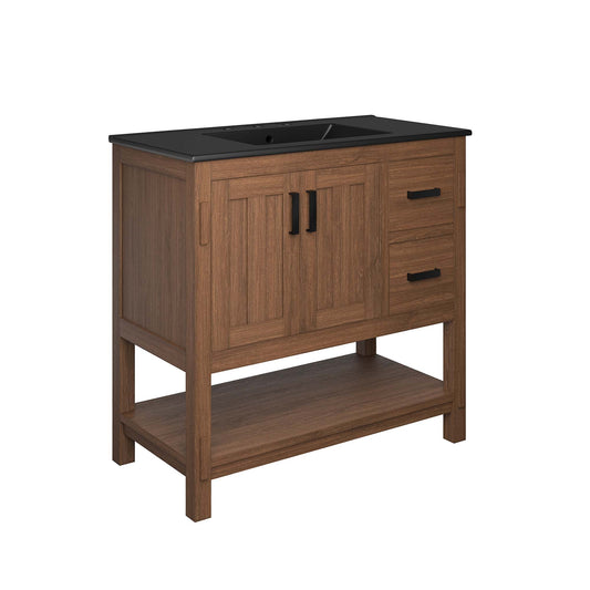 Modway - Ashlyn 36? Wood Bathroom Vanity by Modway  Bathroom Vanities Black - EEI-6535-WAL-BLK