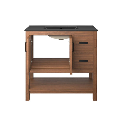 Modway - Ashlyn 36? Wood Bathroom Vanity by Modway  Bathroom Vanities Black - EEI-6535-WAL-BLK