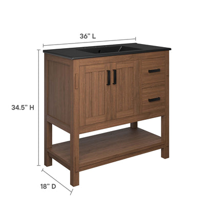Modway - Ashlyn 36? Wood Bathroom Vanity by Modway  Bathroom Vanities Black - EEI-6535-WAL-BLK