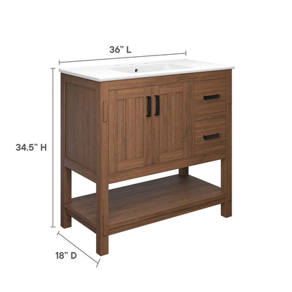 Modway - Ashlyn 36? Wood Bathroom Vanity by Modway  Bathroom Vanities White - EEI-6535-WAL-WHI