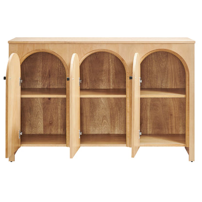 Modway - Appia 3-Door Arched Door Sideboard Storage Cabinet by Modway  Living Room  Brown - EEI-6536-OAK