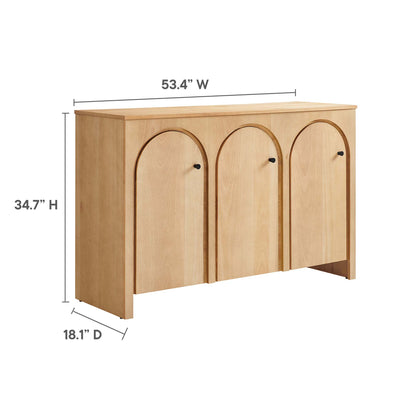 Modway - Appia 3-Door Arched Door Sideboard Storage Cabinet by Modway  Living Room  Brown - EEI-6536-OAK