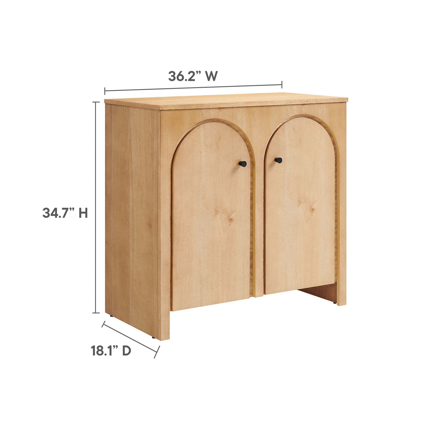 Modway - Appia 2-Door Arched Door Storage Cabinet by Modway  Living Room  Brown - EEI-6537-OAK
