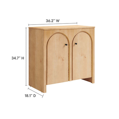Modway - Appia 2-Door Arched Door Storage Cabinet by Modway  Living Room  Brown - EEI-6537-OAK
