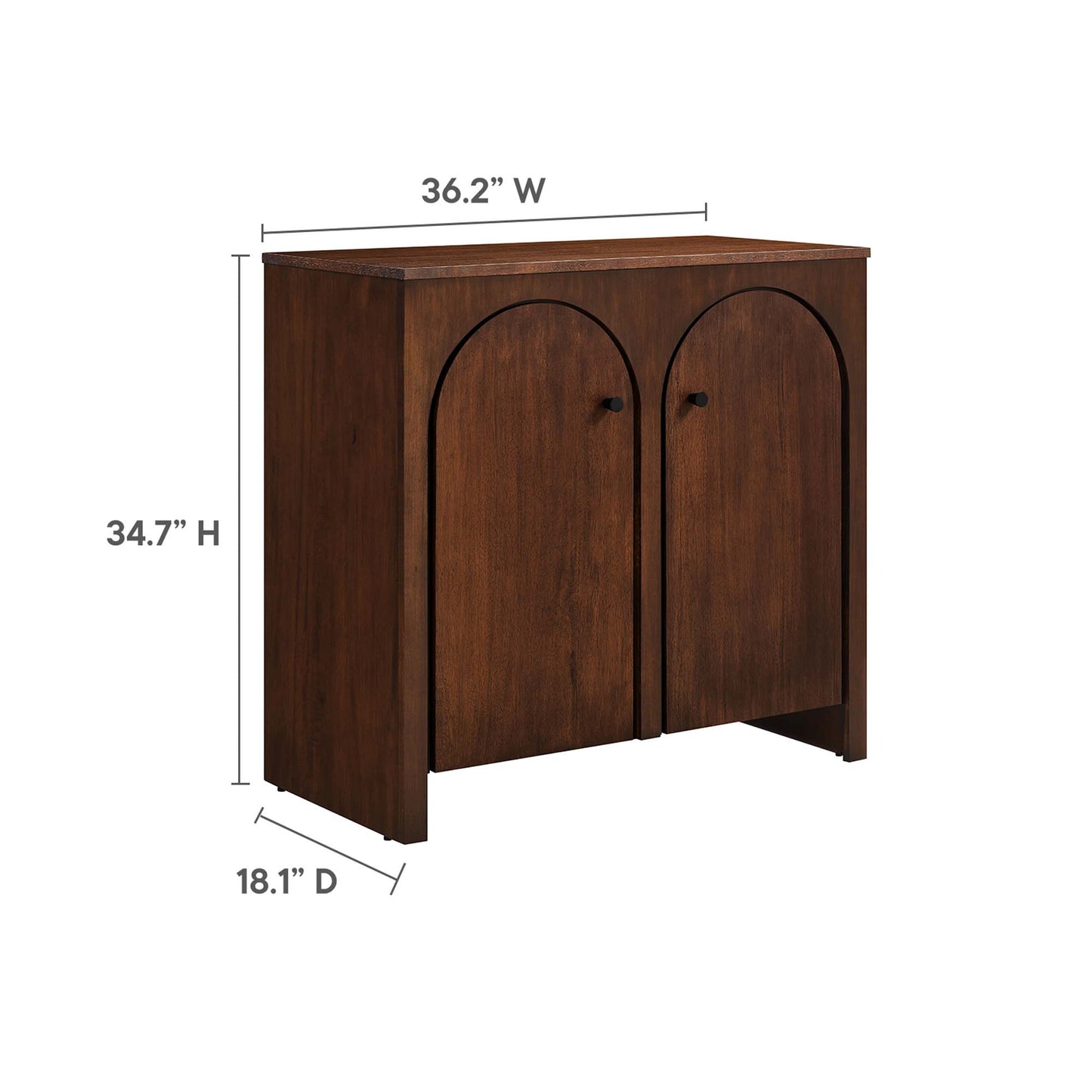 Modway - Appia 2-Door Arched Door Storage Cabinet by Modway  Living Room  Brown - EEI-6537-WAL