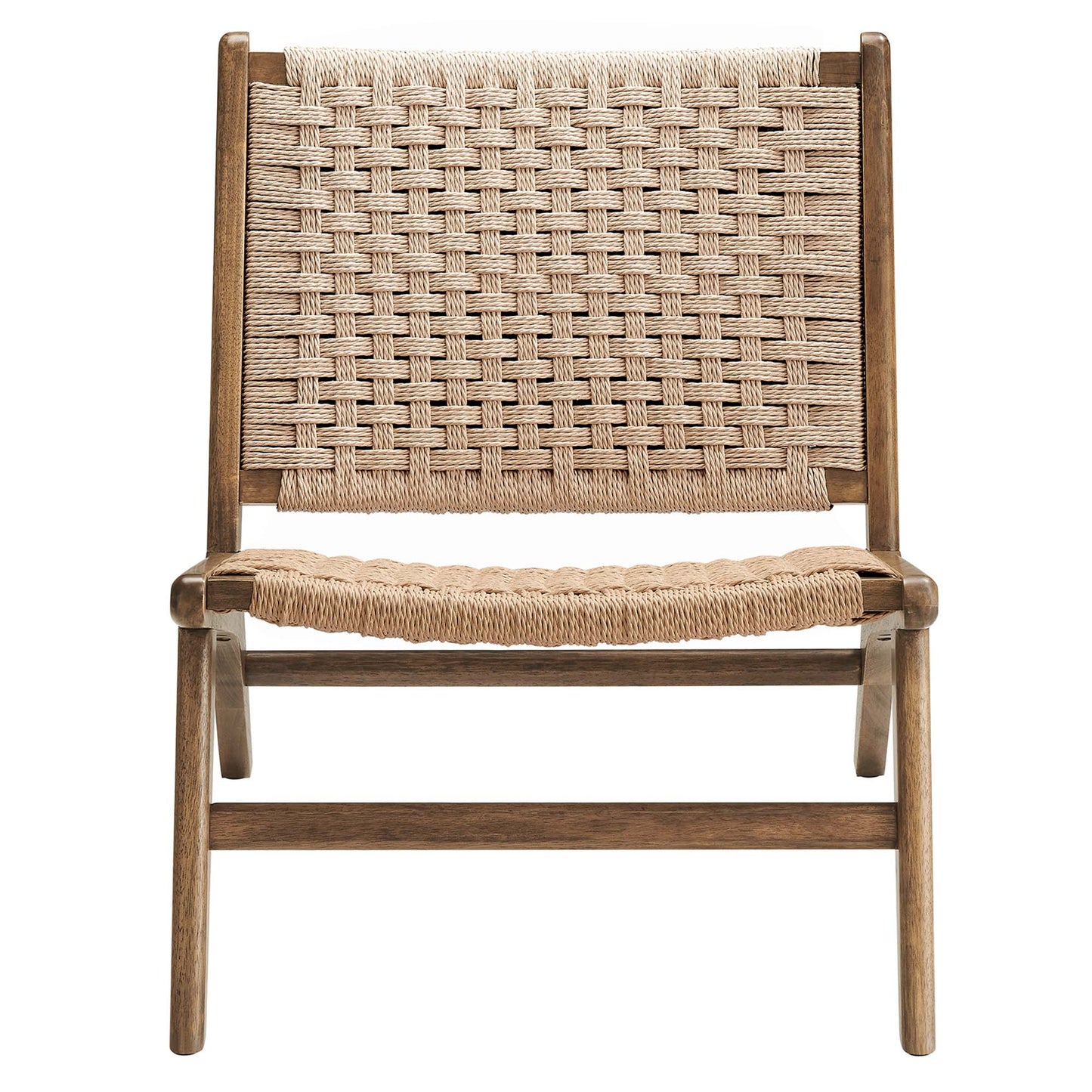 Modway - Saoirse Woven Rope Wood Accent Lounge Chair by Modway  Living Room Sofas and Armchairs Brown - EEI-6543-WAL-NAT
