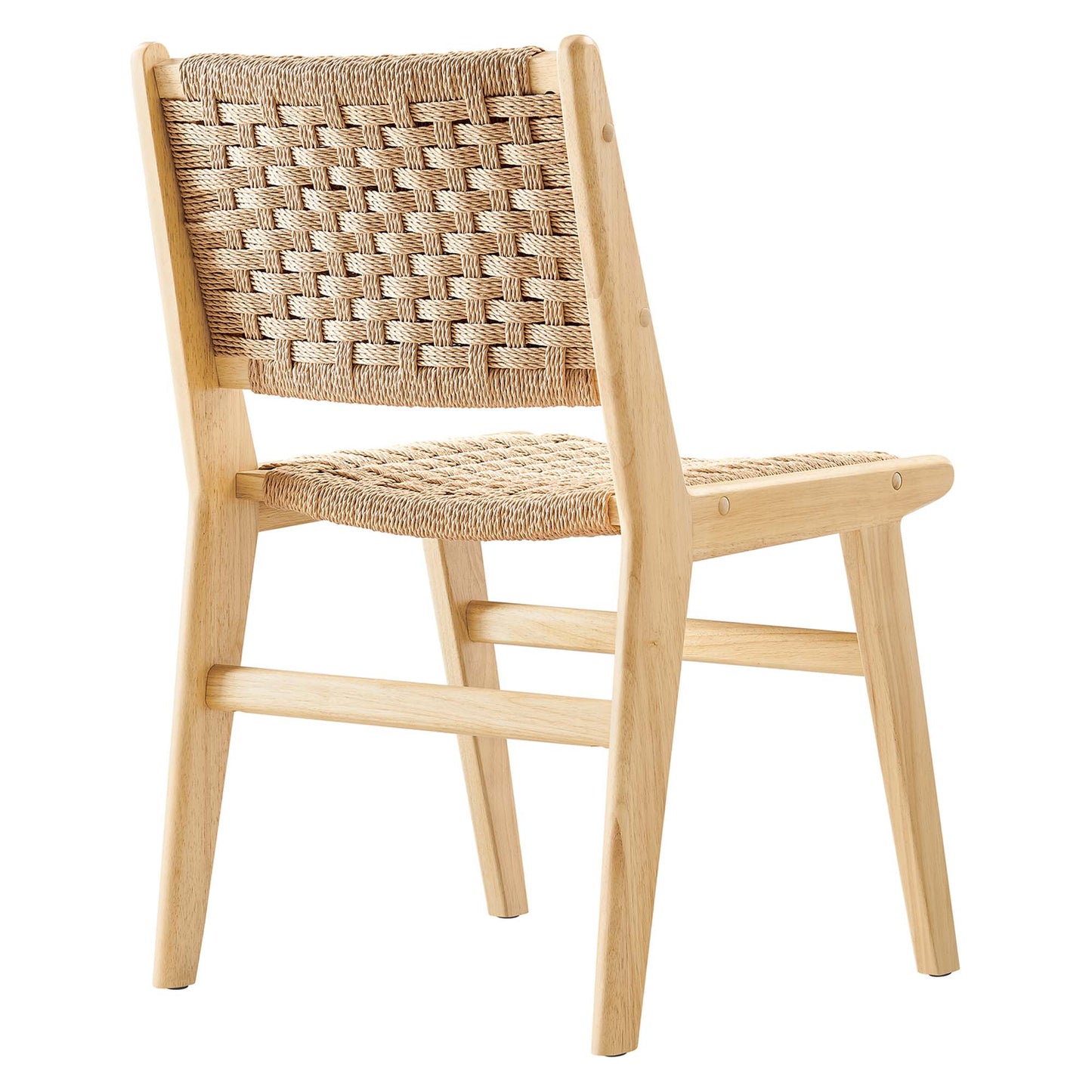 Modway - Saoirse Woven Rope Wood Dining Side Chair Set of 2 by Modway  Bar and Dining Dining Chairs Brown - EEI-6545-NAT-NAT