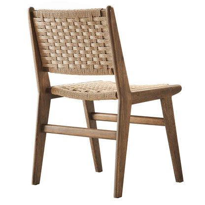 Modway - Saoirse Woven Rope Wood Dining Side Chair Set of 2 by Modway  Bar and Dining Dining Chairs Brown - EEI-6545-WAL-NAT