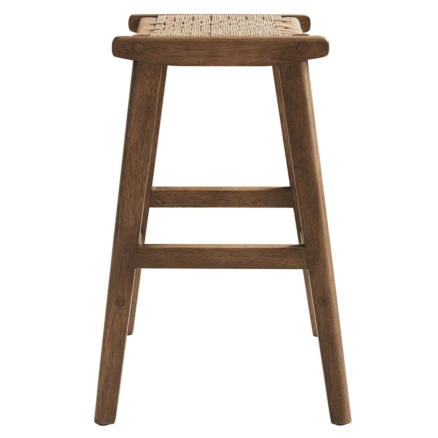 Modway - Saoirse Woven Rope Wood Counter Stool Set of 2 by Modway  Bar and Dining Bar and Counter Stools Brown - EEI-6548-WAL-NAT