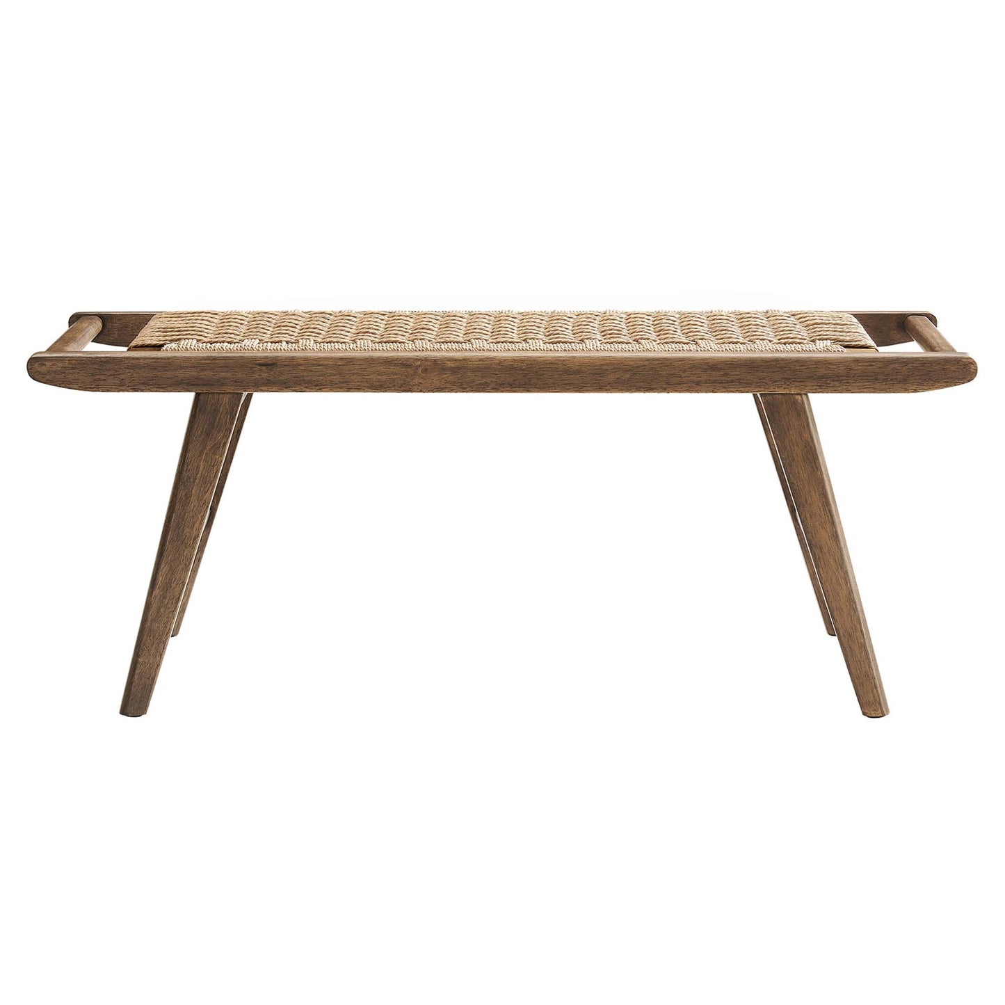 Modway - Saoirse 47" Wove Rope Wood Bench by Modway  Living Room Benches and Stools Brown - EEI-6552-WAL-NAT