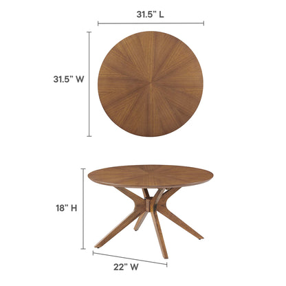 Modway - Crossroads Round Wood Coffee Table by Modway  Living Room Tables Brown - EEI-6557-WAL