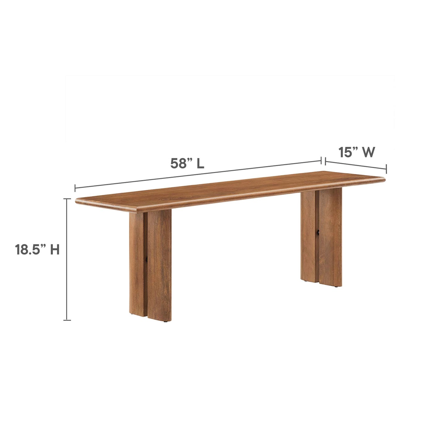 Modway - Amistad 72" Wood Dining Table and Bench Set by Modway  Bar and Dining Dining Sets Brown - EEI-6559-WAL