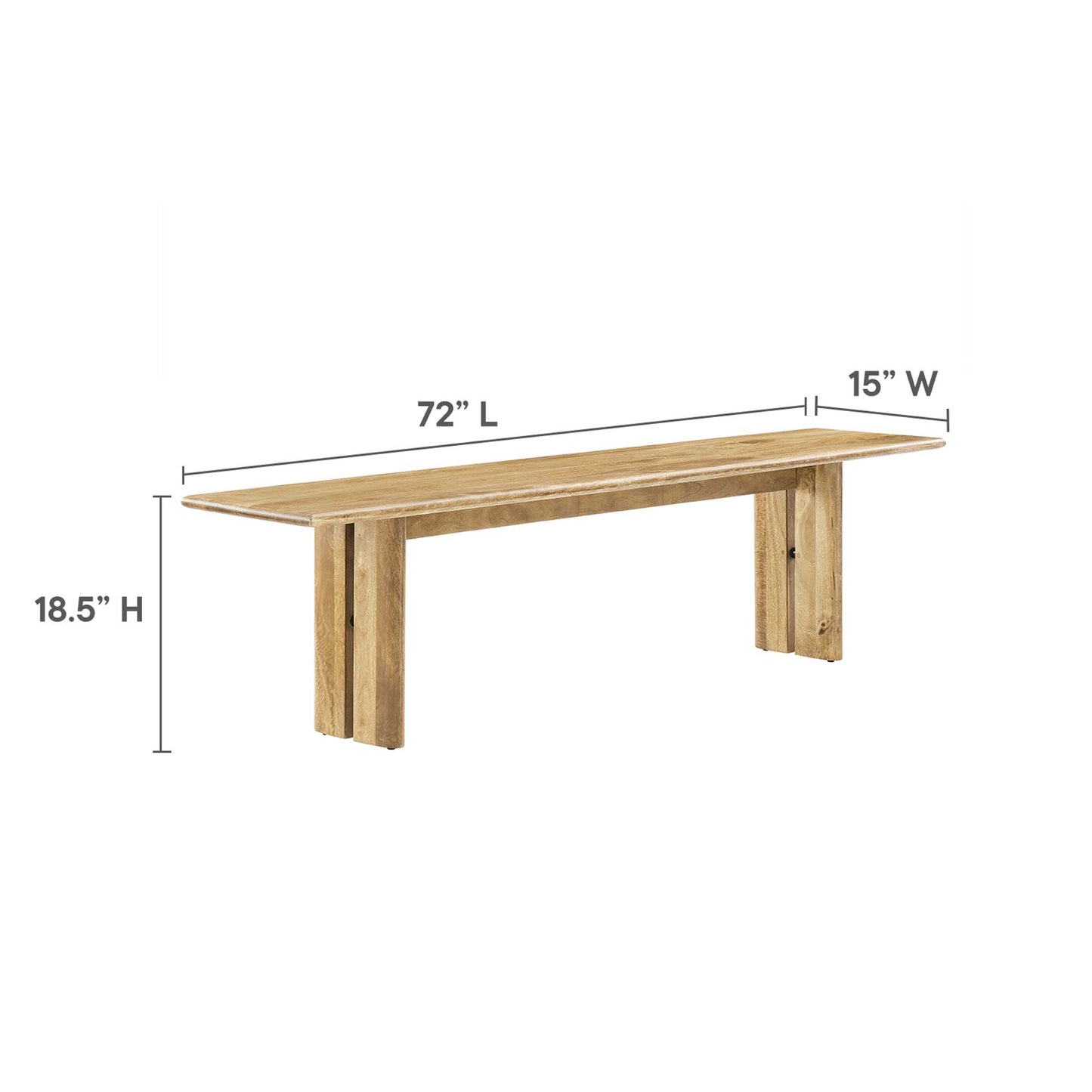 Modway - Amistad 86" Wood Dining Table and Bench Set by Modway  Bar and Dining Dining Sets Brown - EEI-6560-OAK