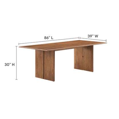 Modway - Amistad 86" Wood Dining Table and Bench Set by Modway  Bar and Dining Dining Sets Brown - EEI-6560-WAL